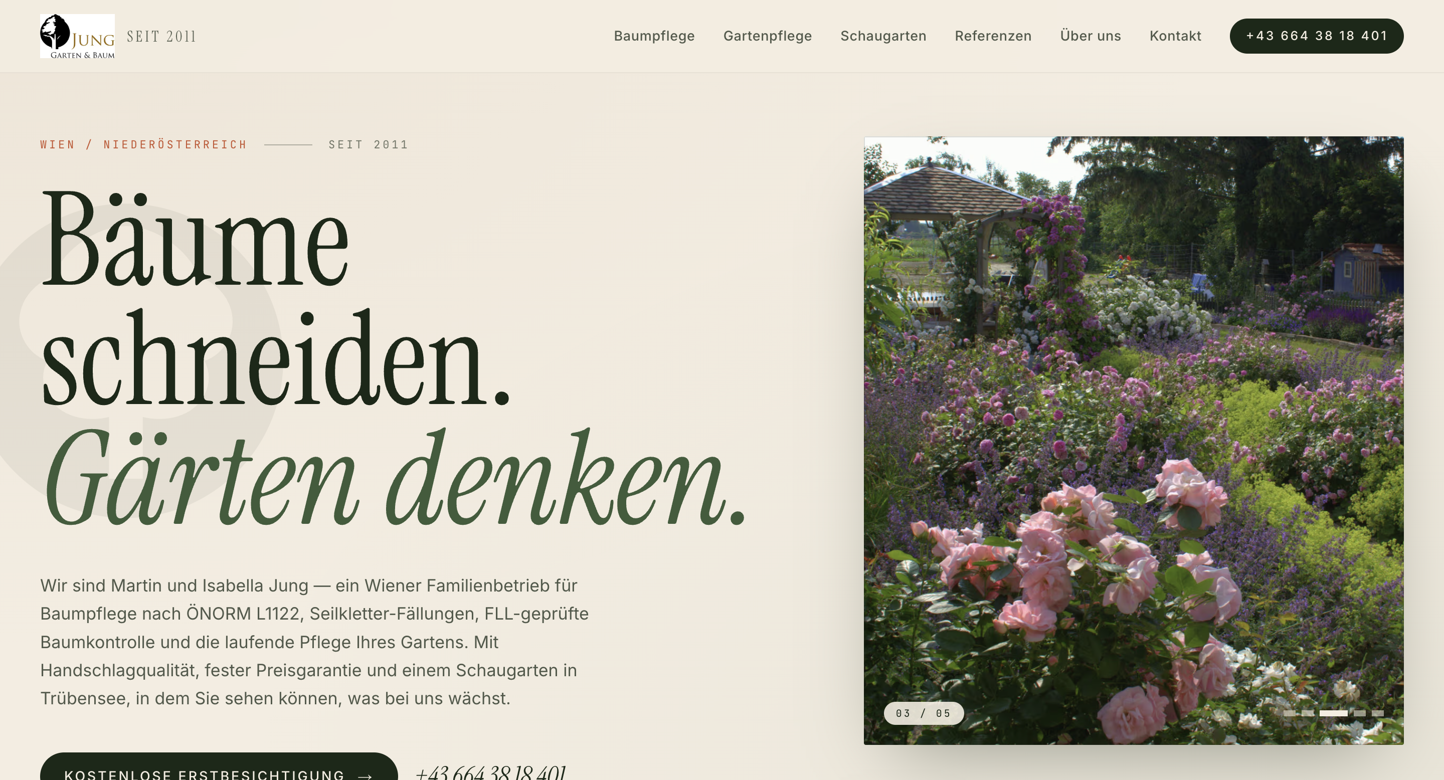 Vorschau der Website Jung Garten & Baum