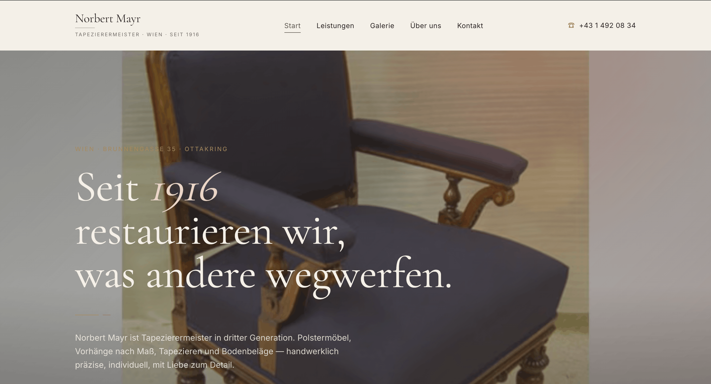 Vorschau der Website Norbert Mayr